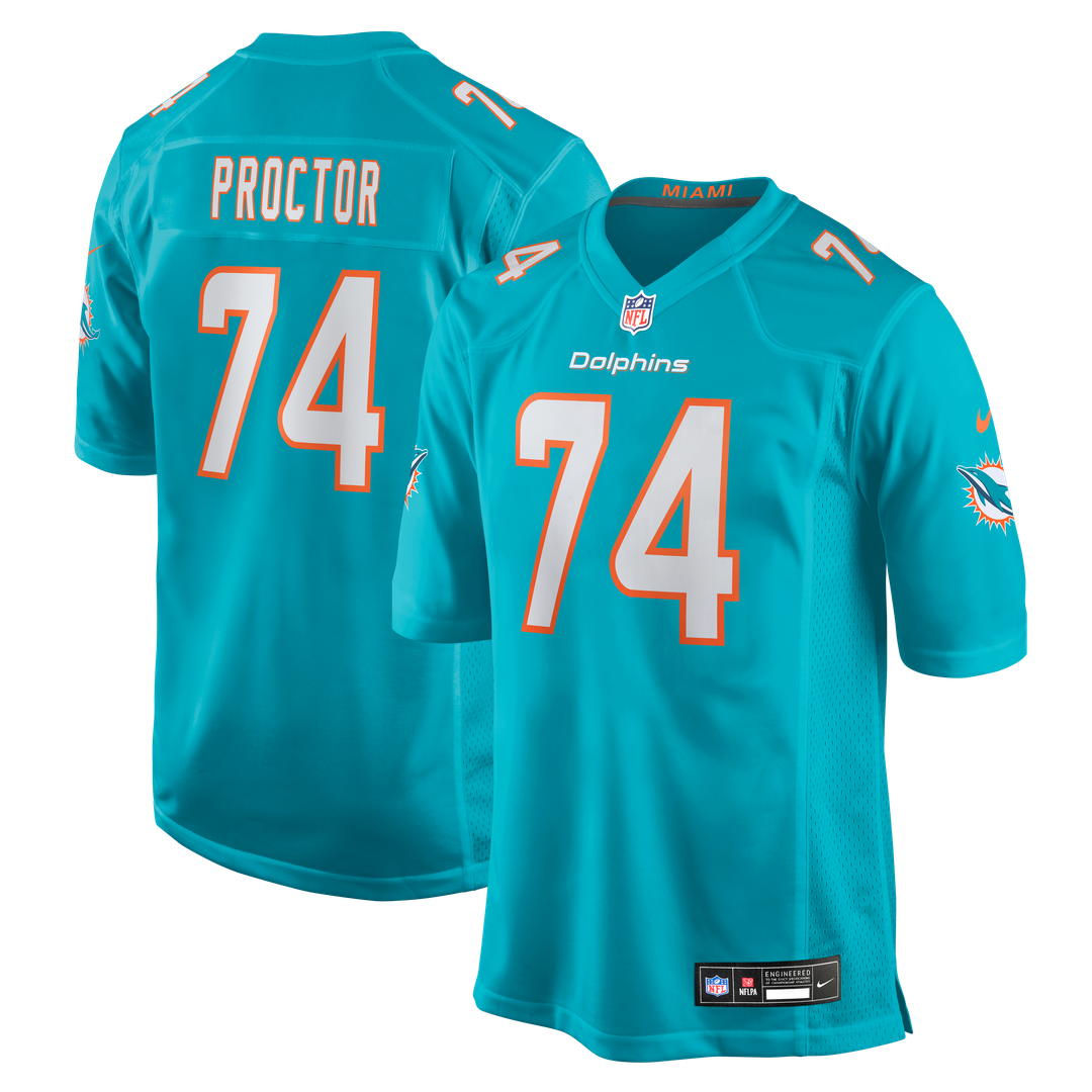 Kadyn Proctor Miami Dolphins Nike Aqua Team Game Jersey