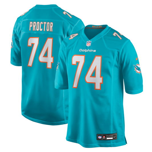Kadyn Proctor Miami Dolphins Nike Aqua Team Game Jersey