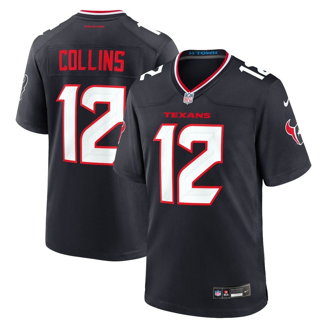 Nico Collins Houston Texans Nike Red Alternate Game Jersey