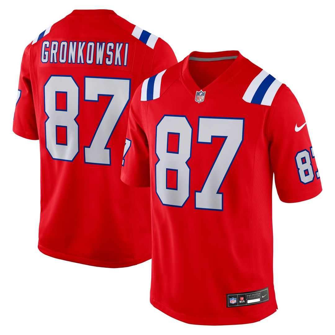 Rob Gronkowski New England Patriots Nike Red Alternate Retired Player Game Jersey