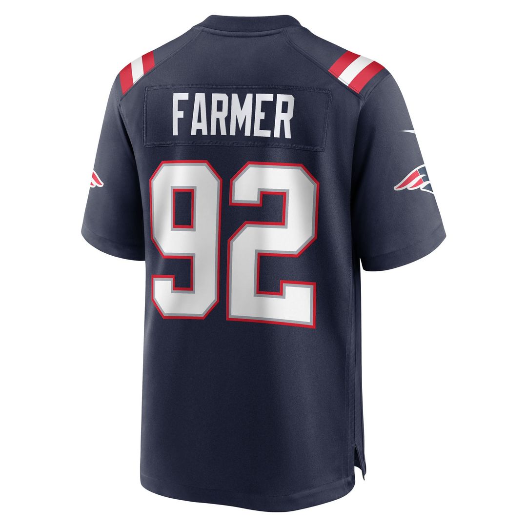 Joshua Farmer New England Patriots Nike Navy Team Game Jersey