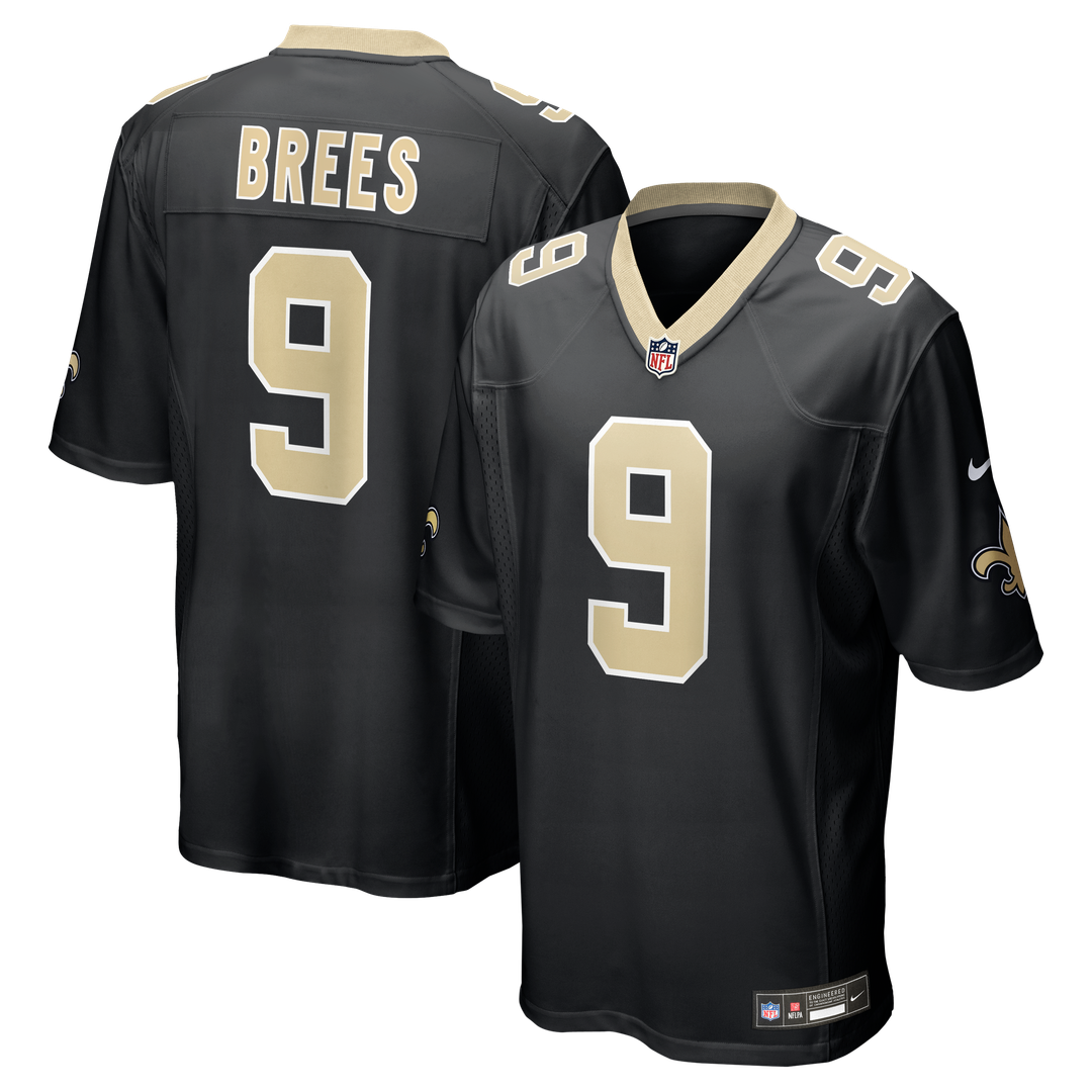 Drew Brees New Orleans Saints Nike Black Team Game Jersey