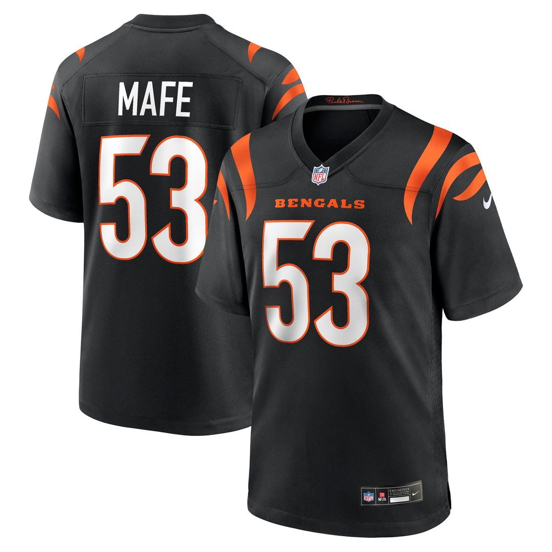 Boye Mafe Cincinnati Bengals Nike Black Team Game Jersey