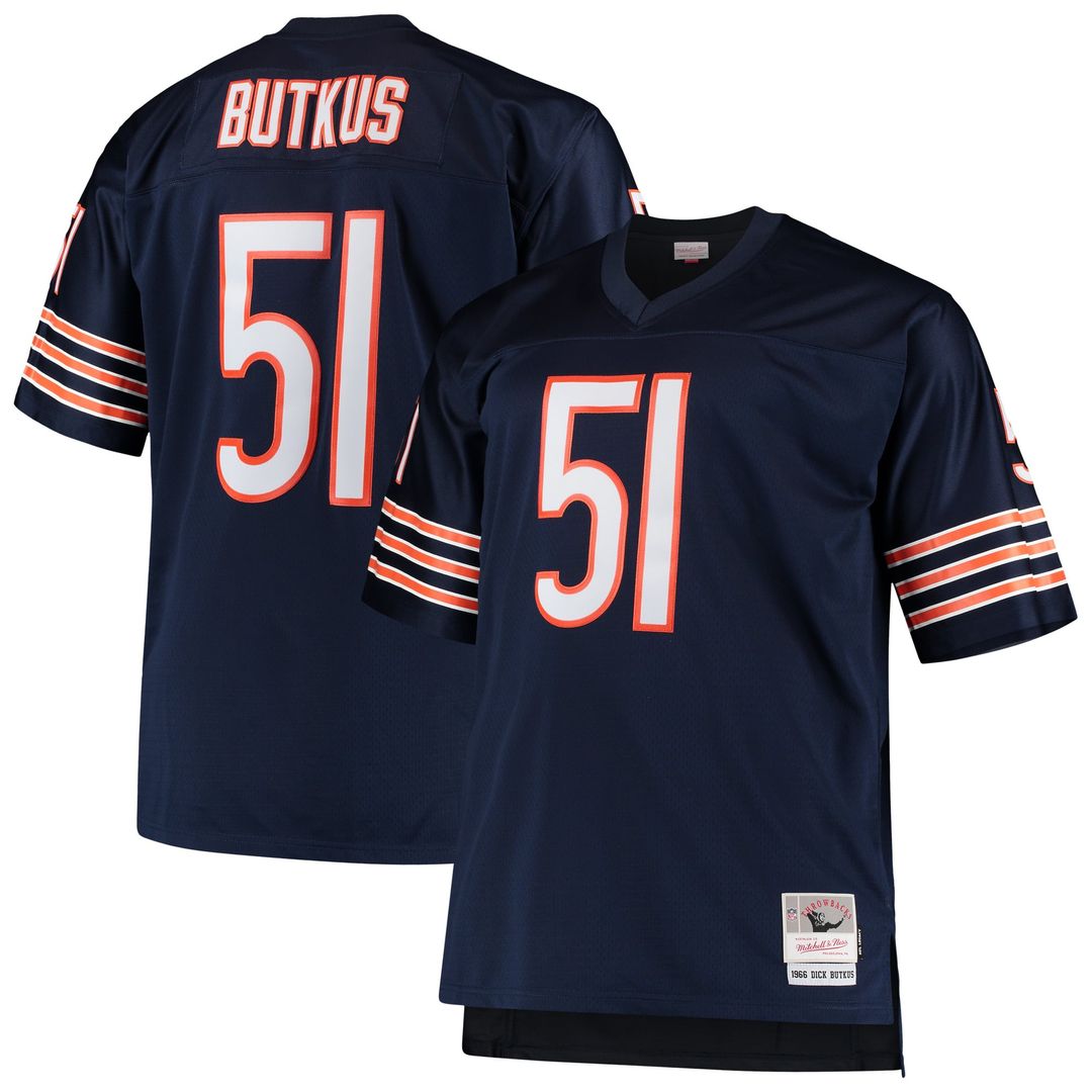 Dick Butkus Chicago Bears Mitchell & Ness Navy Big & Tall 1966 Retired Player Replica Jersey