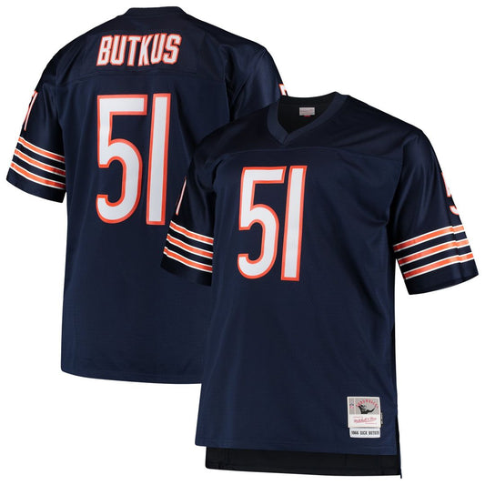 Dick Butkus Chicago Bears Mitchell & Ness Navy Big & Tall 1966 Retired Player Replica Jersey