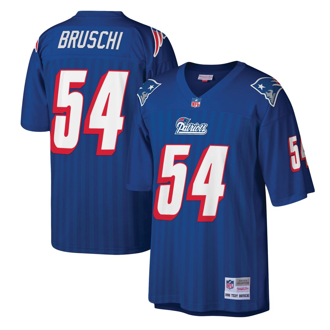 Tedy Bruschi New England Patriots Mitchell & Ness Royal Legacy Replica Jersey