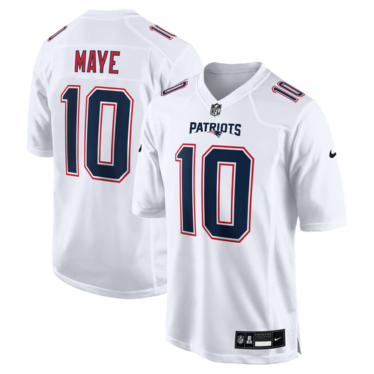 Drake Maye New England Patriots Nike Tundra White Game Jersey