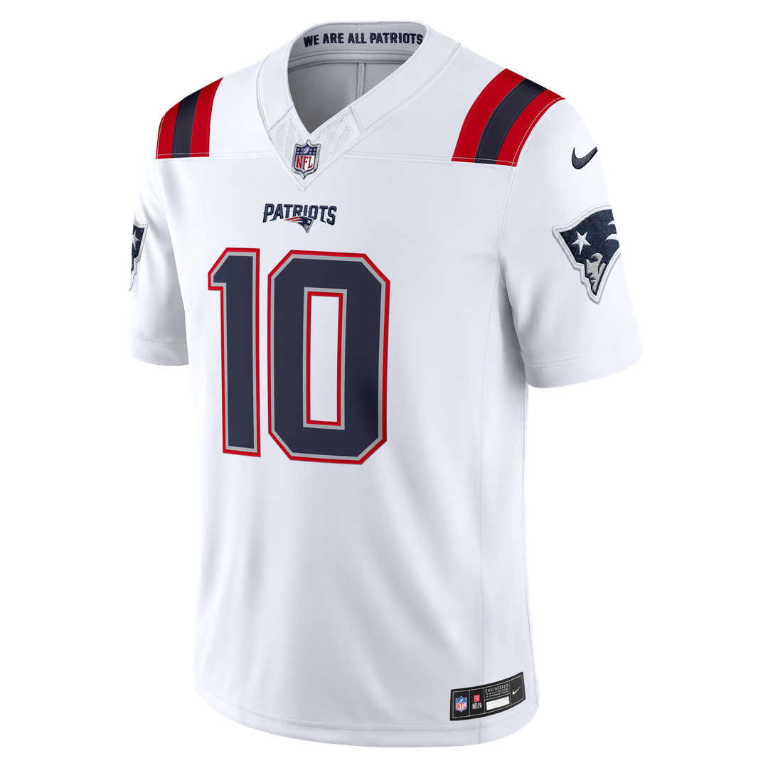 Drake Maye New England Patriots Nike Red Alternate Vapor F.U.S.E. Stitched Limited Jersey