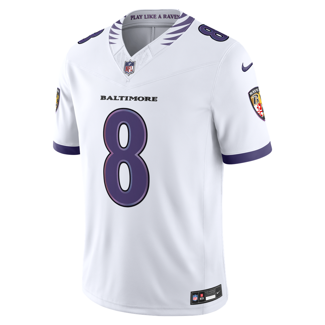 Lamar Jackson Baltimore Ravens Nike White Vapor F.U.S.E. Stitched Limited Jersey
