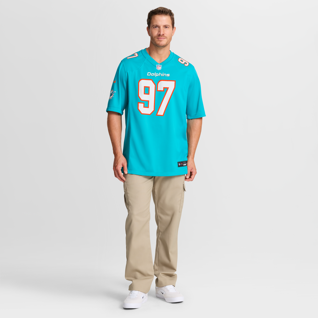 Rashard Lawrence Miami Dolphins Nike Aqua Team Game Jersey