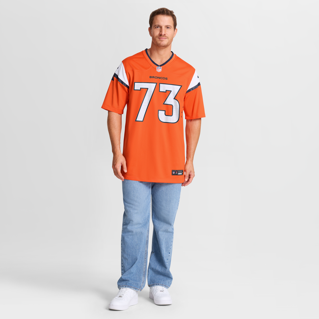 Frank Crum Denver Broncos Nike Orange Team Game Jersey