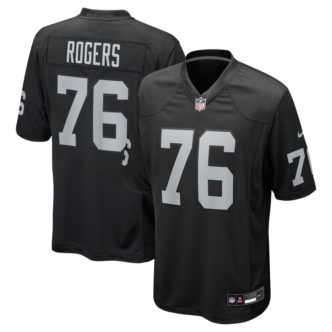 Caleb Rogers Las Vegas Raiders Nike Black Team Game Jersey