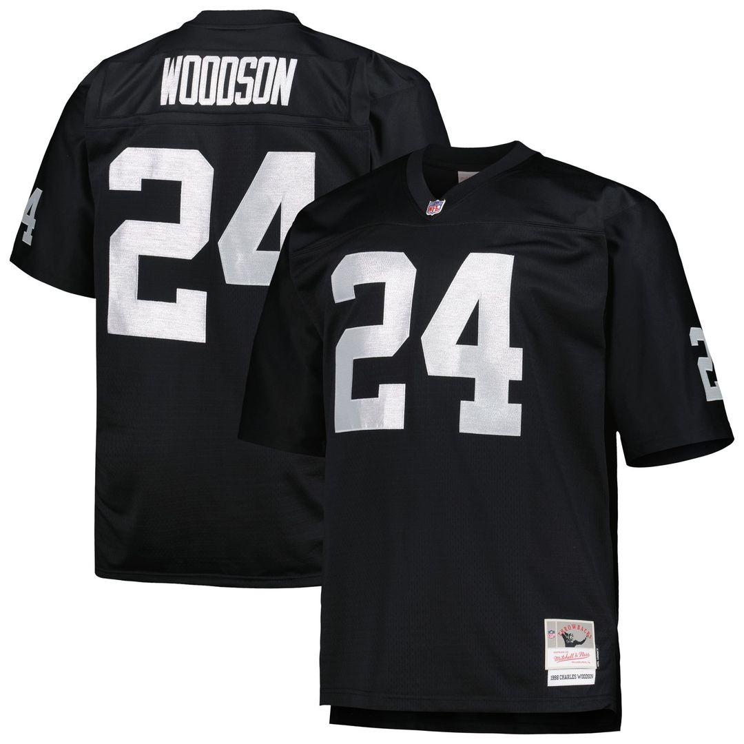 Charles Woodson Las Vegas Raiders Mitchell & Ness Black Big & Tall 1998 Retired Player Replica Jersey