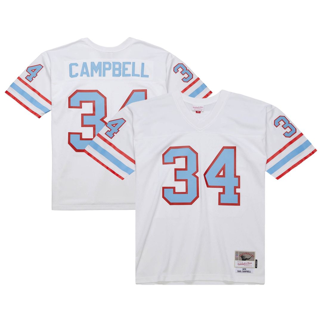 Earl Campbell Houston Oilers Mitchell & Ness White 1979 Legacy Replica Jersey