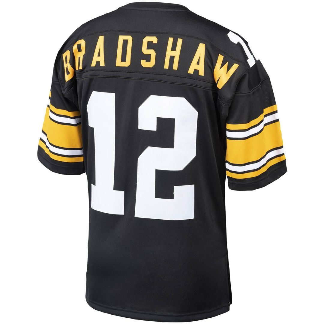 Terry Bradshaw Pittsburgh Steelers Mitchell & Ness Black Authentic Throwback Retired Player Jersey