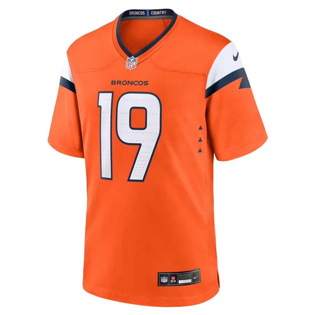Marvin Mims Jr Denver Broncos Nike Orange Team Game Jersey