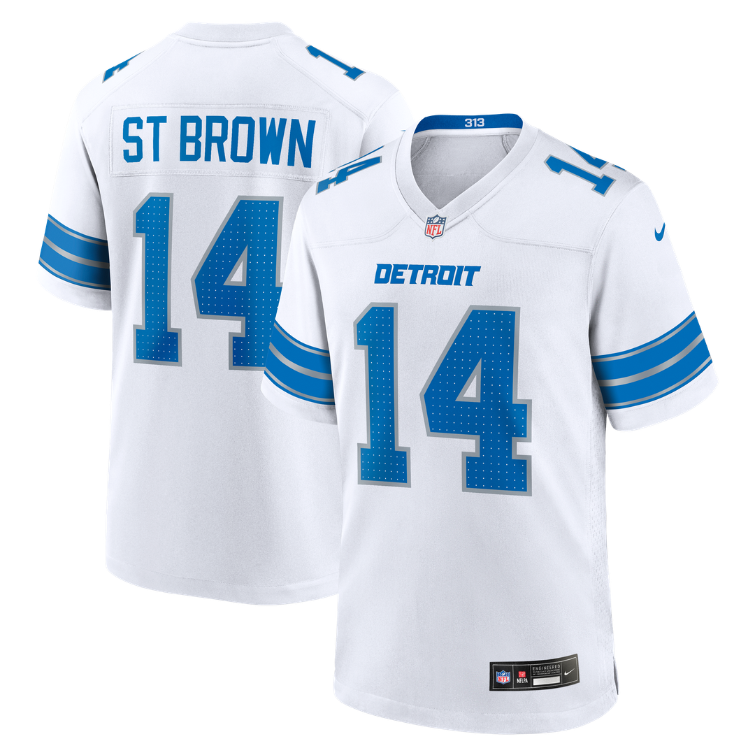 Amon-Ra St. Brown Detroit Lions Nike Blue Game Jersey