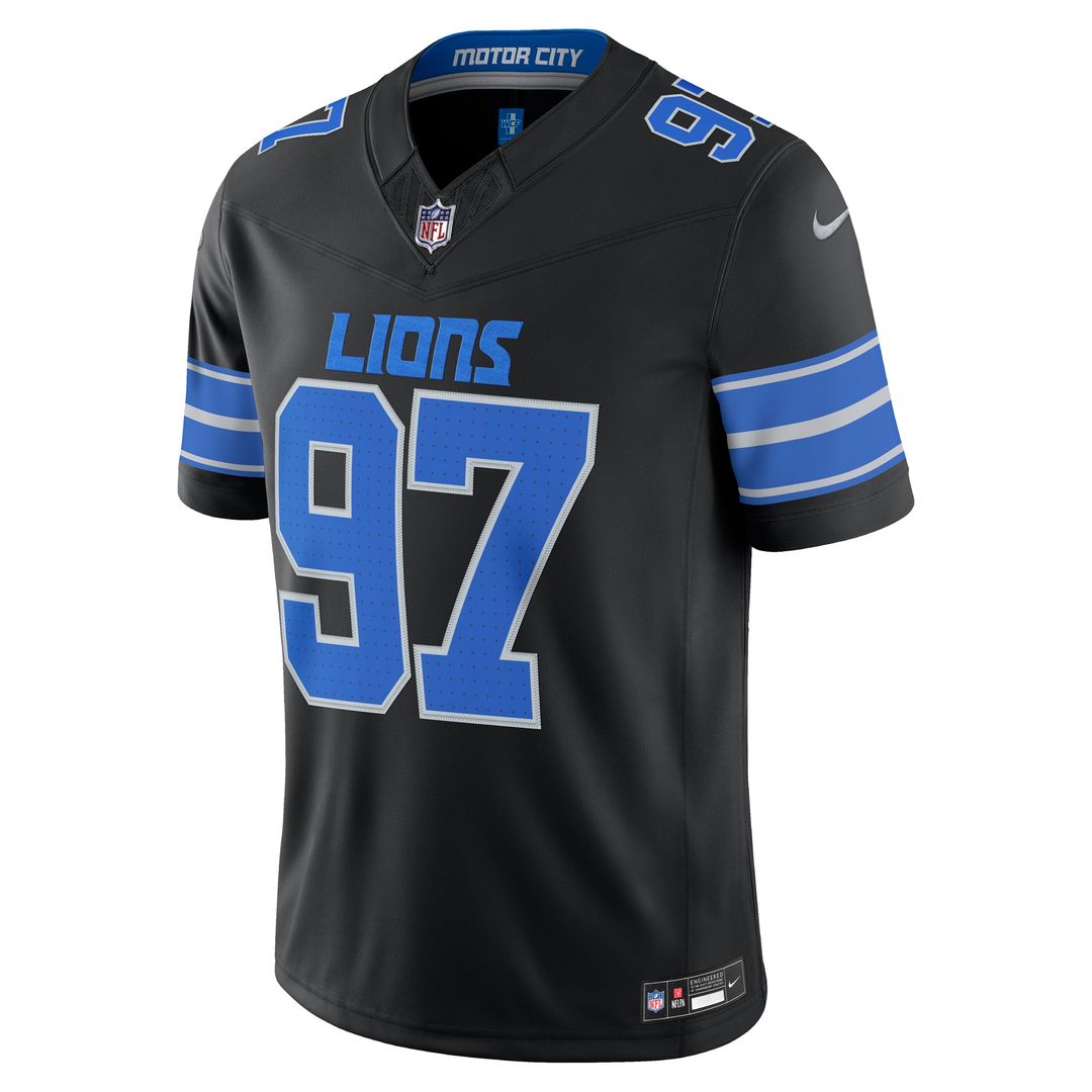 Aidan Hutchinson Detroit Lions Nike Blue Team Vapor F.U.S.E. Stitched Limited Jersey