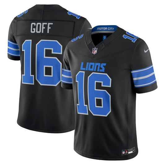 Jared Goff Detroit Lions Nike Black Alternate Vapor F.U.S.E. Stitched Limited Jersey