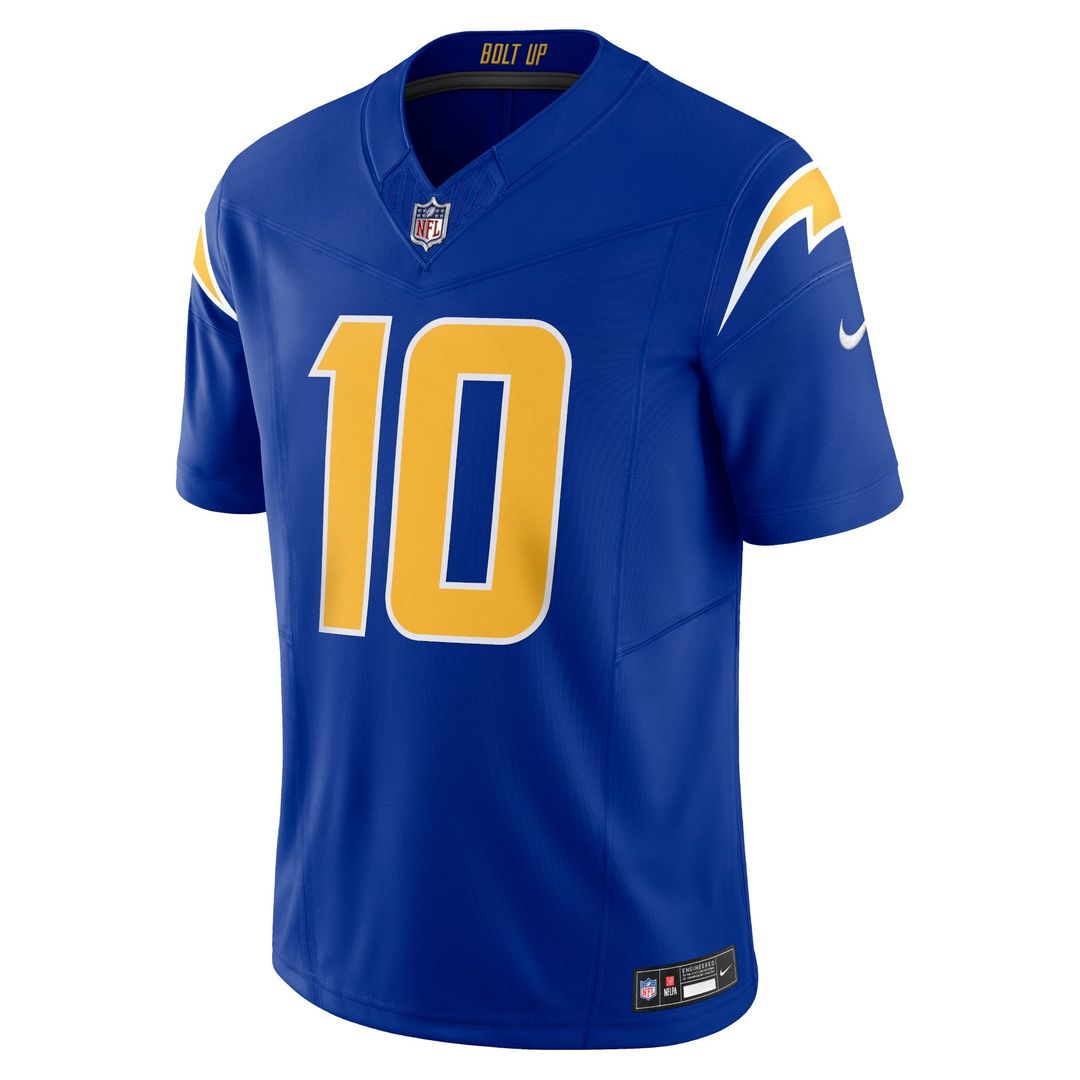 Justin Herbert Los Angeles Chargers Nike Gold Alternate Charger Power Vapor F.U.S.E. Limited Jersey