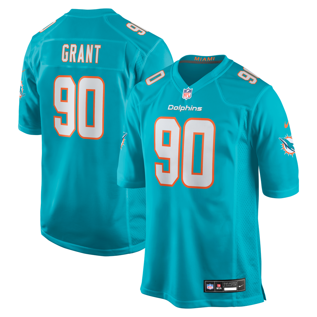 Kenneth Grant Miami Dolphins Nike Aqua Team Game Jersey