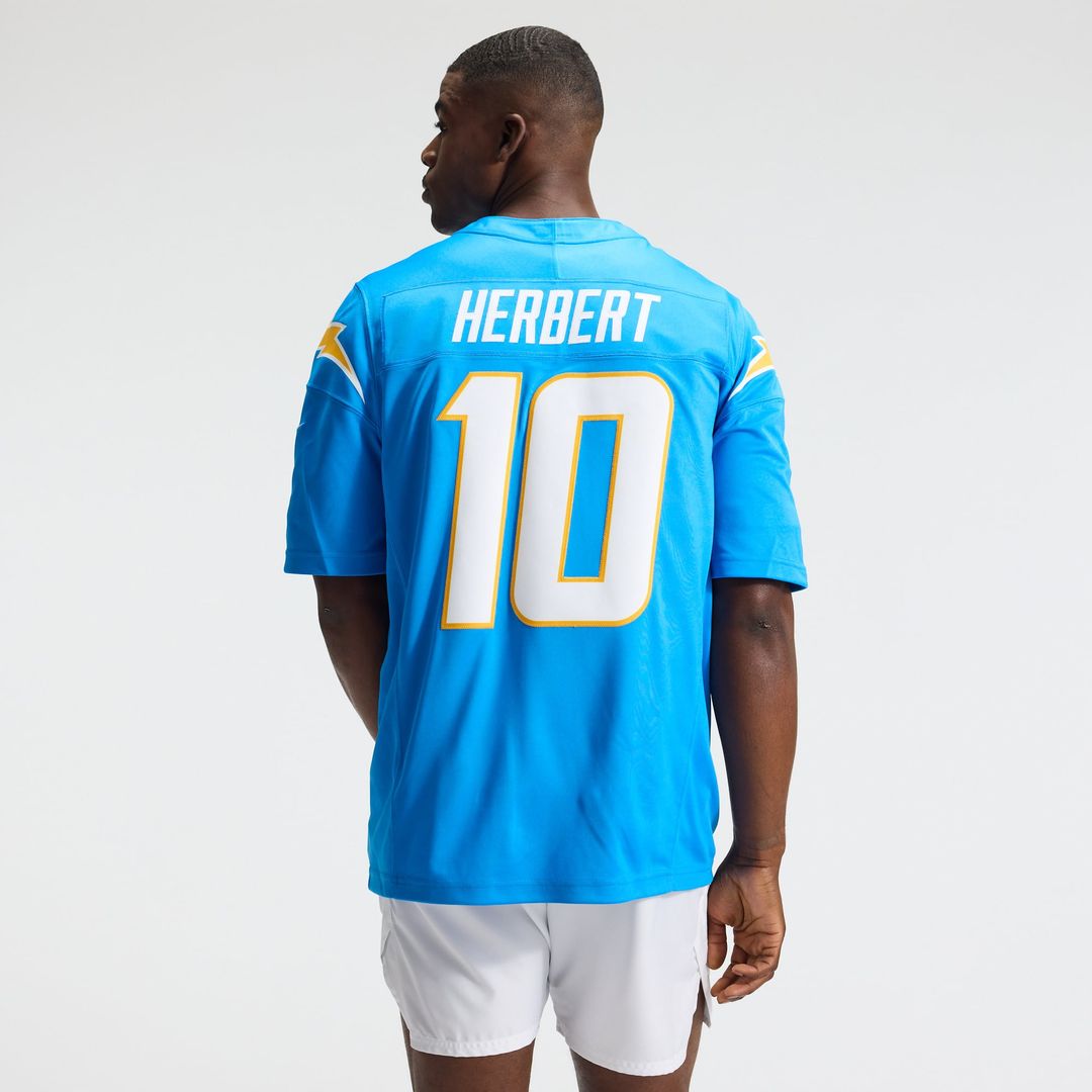 Justin Herbert Los Angeles Chargers Nike Powder Blue Team Vapor F.U.S.E. Stitched Limited Jersey
