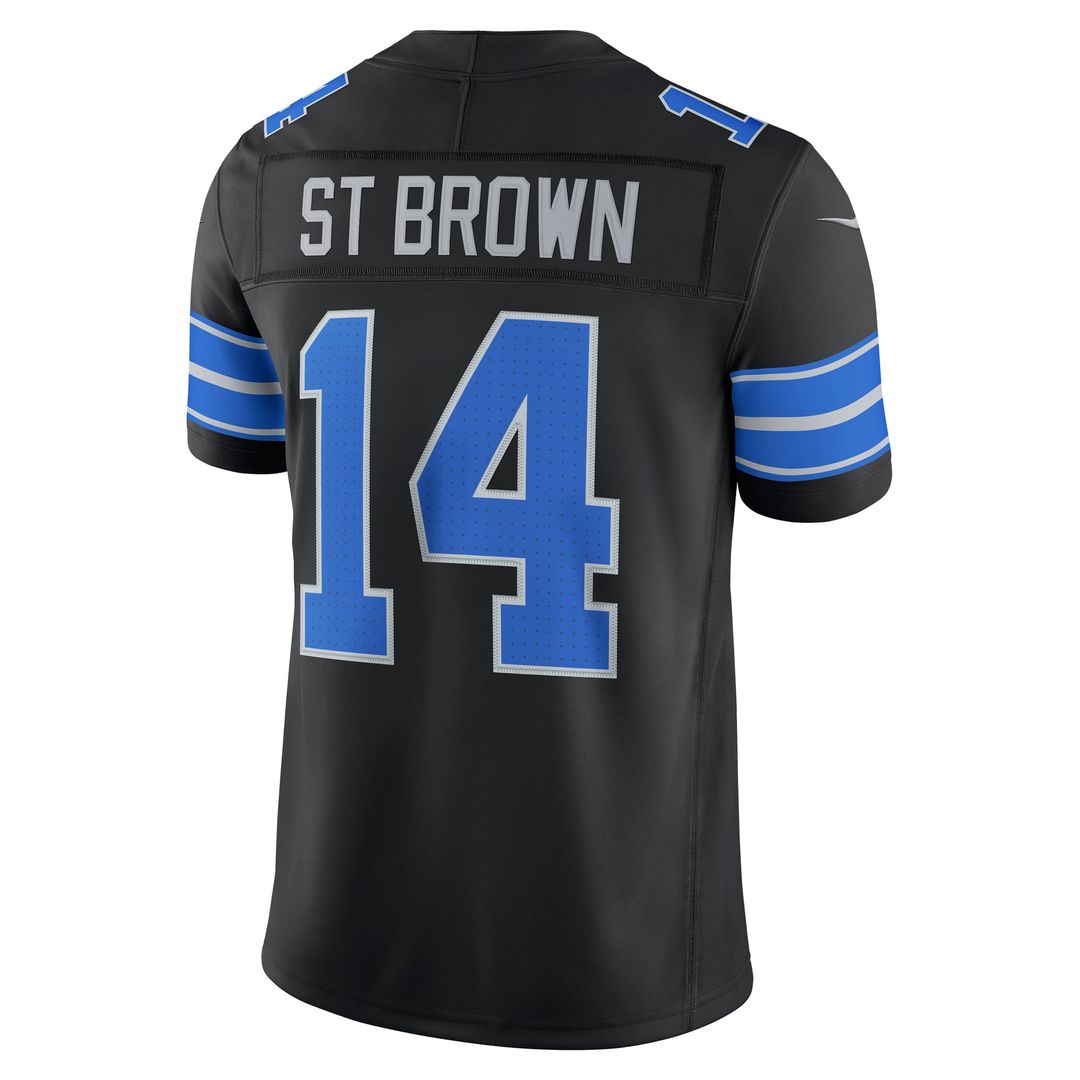 Amon-Ra St. Brown Detroit Lions Nike Black Alternate Vapor F.U.S.E. Stitched Limited Jersey