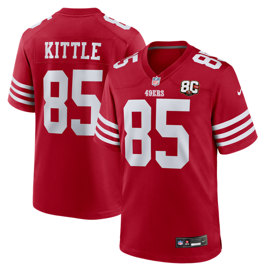 George Kittle San Francisco 49ers Nike Scarlet 80th Anniversary Game Jersey