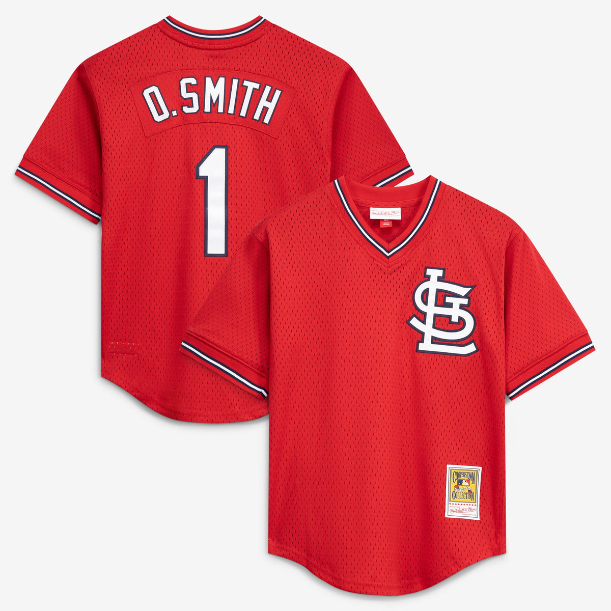 St. Louis Cardinals Ozzie Smith Mitchell & Ness Scarlet Authentic Batting Practice Jersey