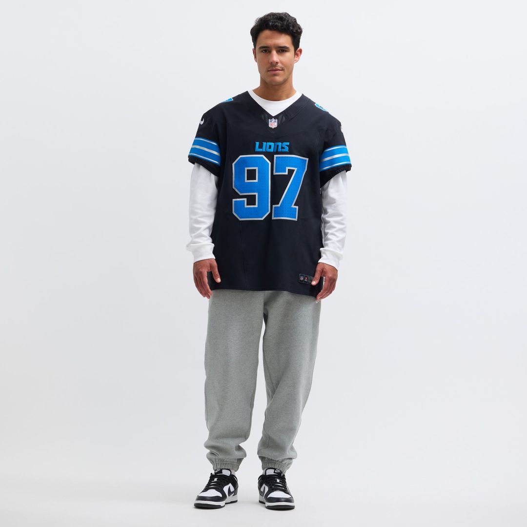 Aidan Hutchinson Detroit Lions Nike Black Alternate Vapor F.U.S.E. Elite Jersey