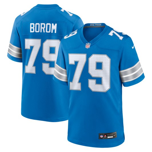 Larry Borom Detroit Lions Nike Blue Team Game Jersey