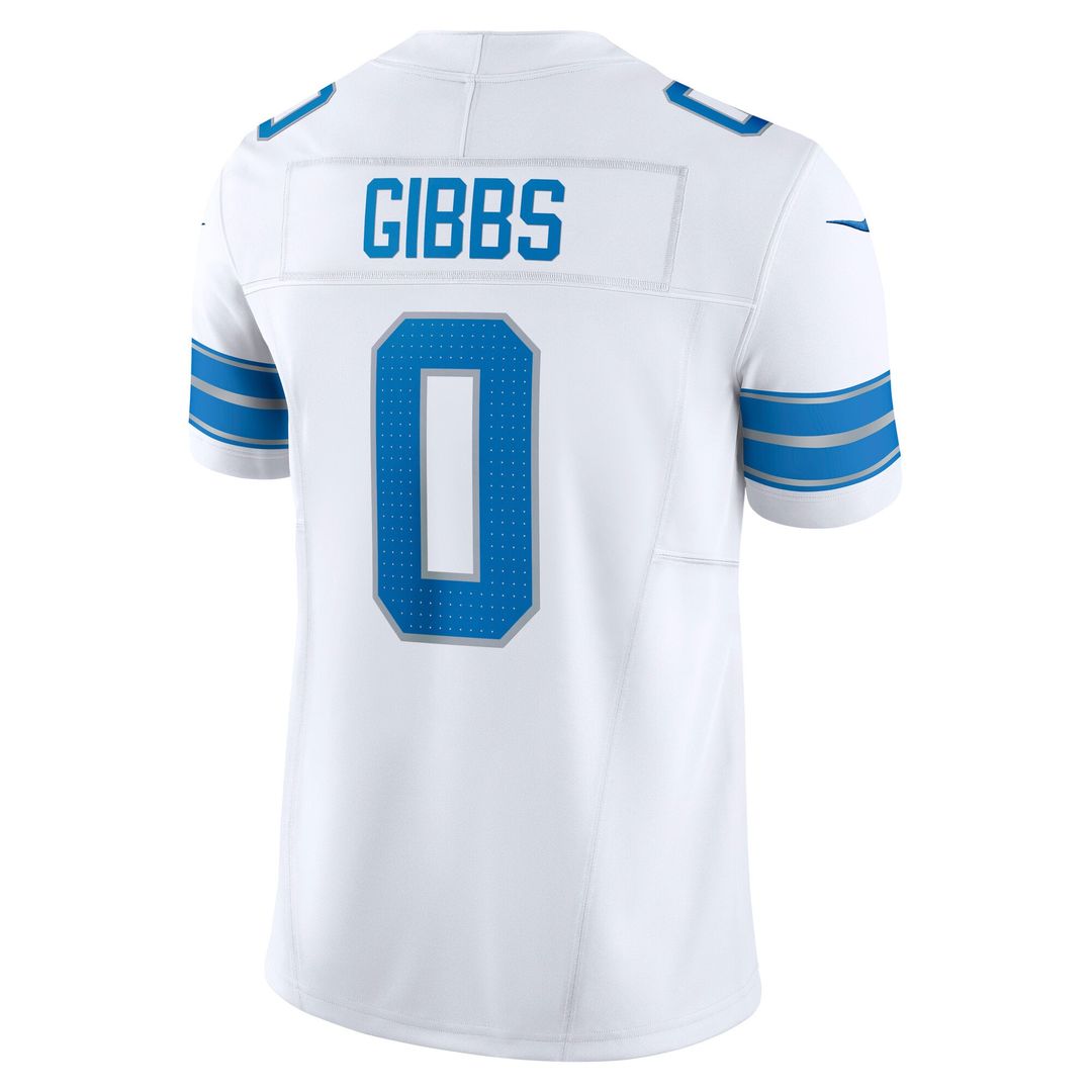 Jahmyr Gibbs Detroit Lions Nike White Vapor F.U.S.E. Limited Jersey