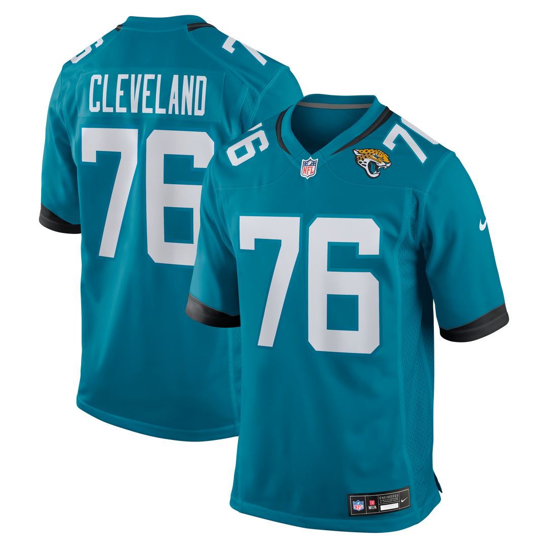 Ezra Cleveland Jacksonville Jaguars Nike Teal Game Jersey