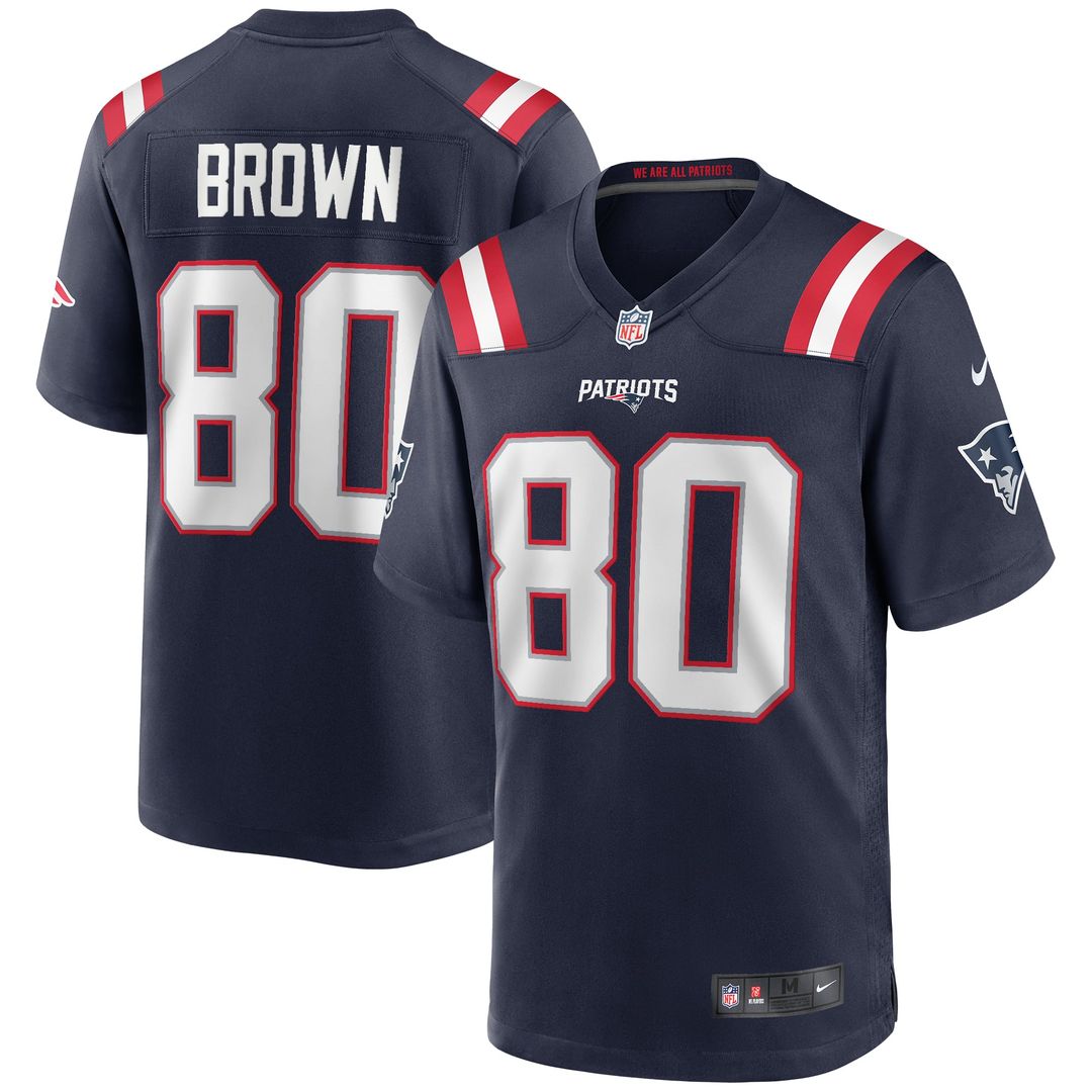 Troy Brown New England Patriots Nike Navy Game Retired Player Jersey
