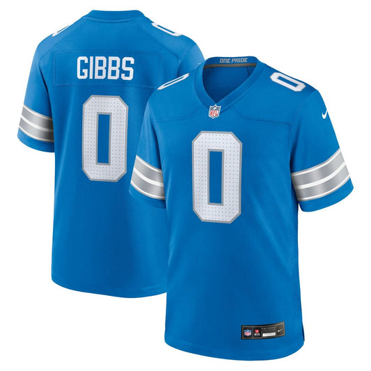 Jahmyr Gibbs Detroit Lions Nike Blue Game Player Jersey
