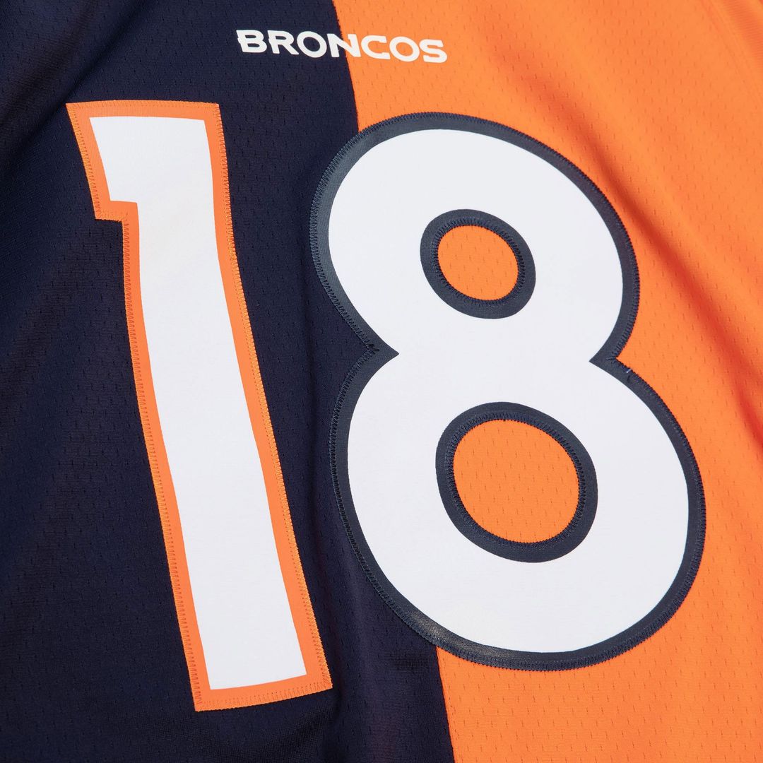 Peyton Manning Denver Broncos Mitchell & Ness Navy/Orange 2015 Split Legacy Replica Jersey