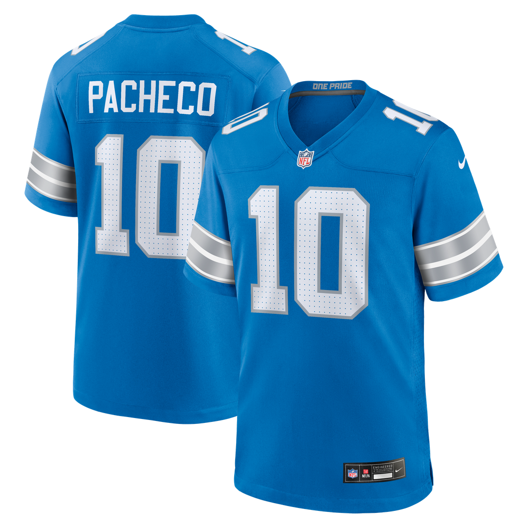 Isiah Pacheco Detroit Lions Nike Blue Team Game Jersey