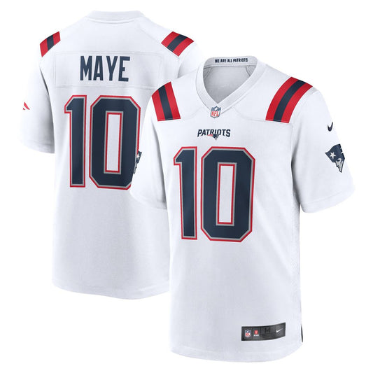 Drake Maye New England Patriots Nike White Player Game Jersey