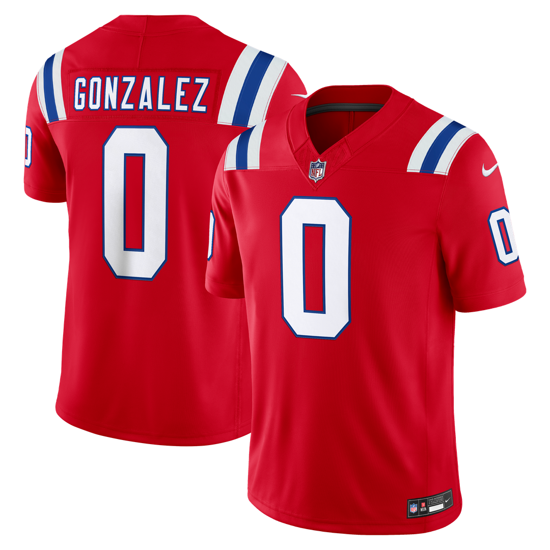 Christian Gonzalez New England Patriots Nike White Vapor F.U.S.E. Stitched Limited Jersey