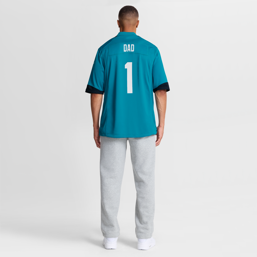 Jacksonville Jaguars Number 1 Dad Nike Teal Game Jersey