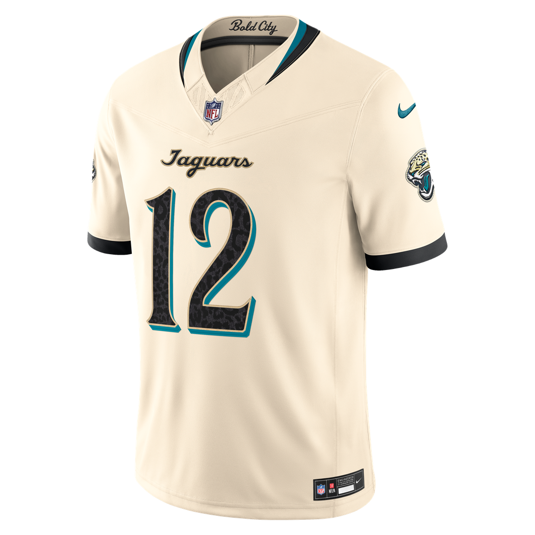 Travis Hunter Jacksonville Jaguars Nike Natural 2026 Rivalries Collection Stitched Limited Jersey