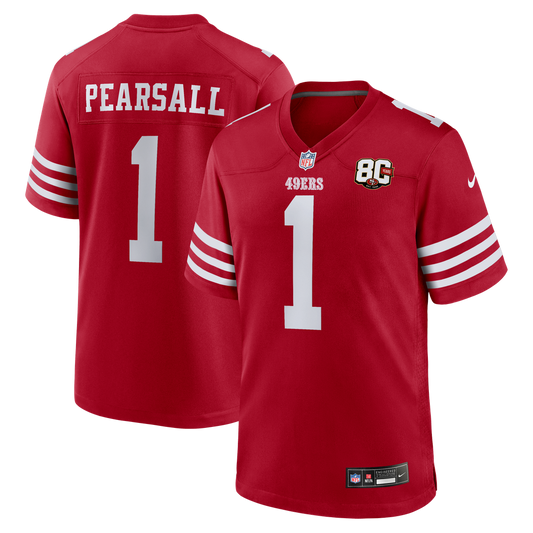 Ricky Pearsall San Francisco 49ers Nike Scarlet 80th Anniversary Game Jersey