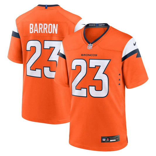 Jahdae Barron Denver Broncos Nike Orange Game Player Jersey