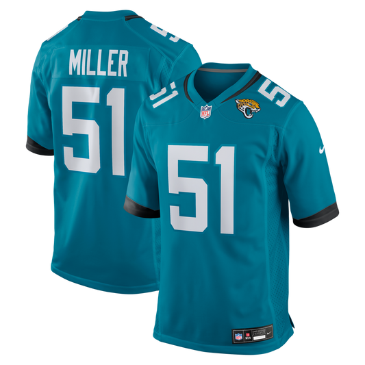 Ventrell Miller Jacksonville Jaguars Nike Teal Game Jersey