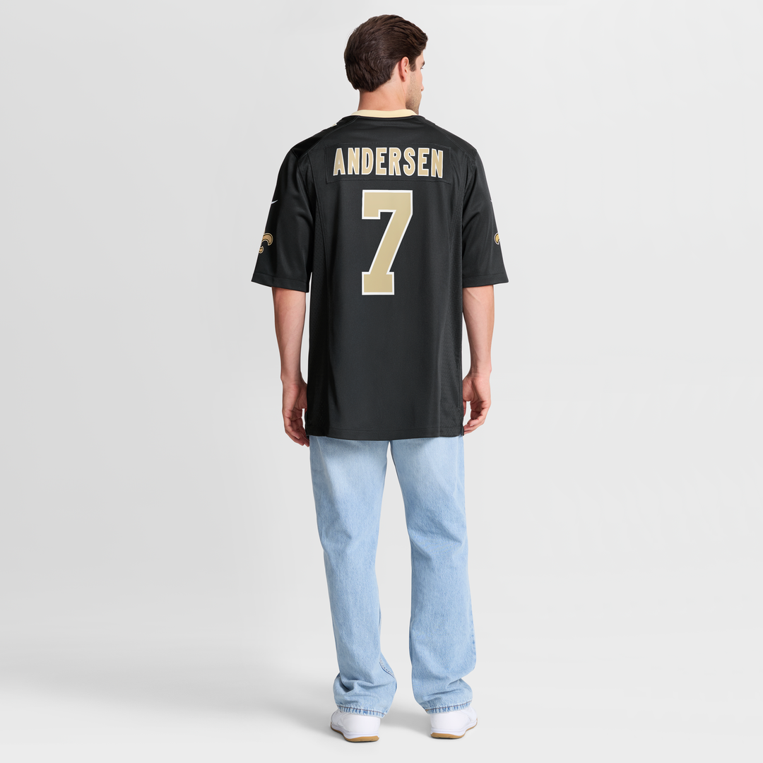 Morten Andersen New Orleans Saints Nike Black Game Retired Player Jersey