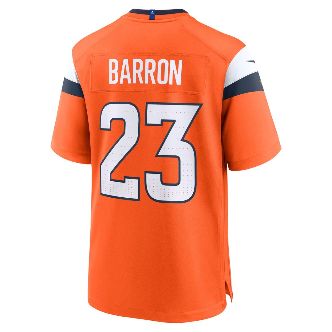 Jahdae Barron Denver Broncos Nike Orange Game Player Jersey