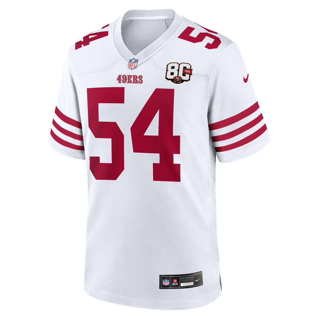 Fred Warner San Francisco 49ers Nike Scarlet 80th Anniversary Game Jersey