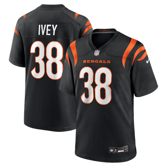DJ Ivey Cincinnati Bengals Nike Black Team Game Jersey