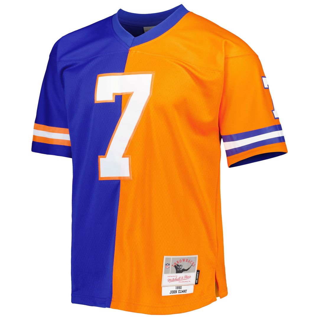 John Elway Denver Broncos Mitchell & Ness Royal/Orange 1990 Split Legacy Replica Jersey