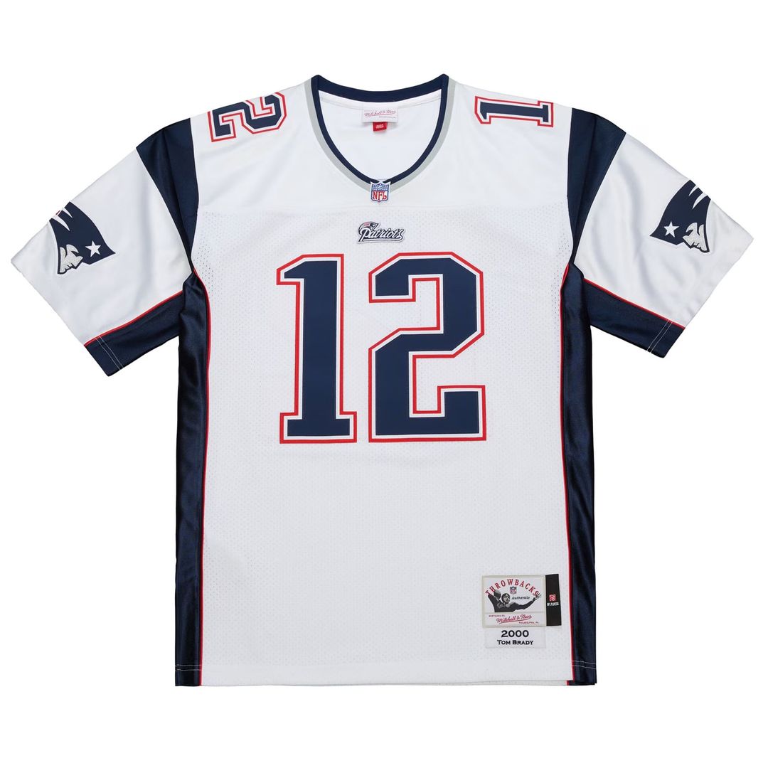 Tom Brady New England Patriots Mitchell & Ness White 2000 Big & Tall Legacy Replica Jersey